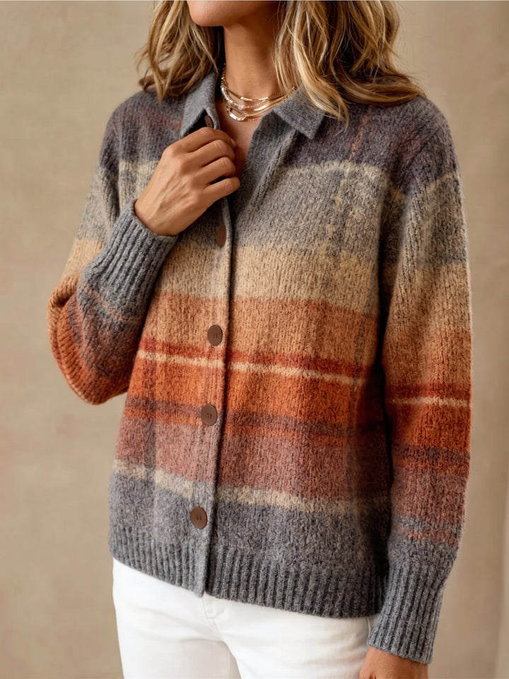 Edith | Autumn Ombre Plaid Cardigan