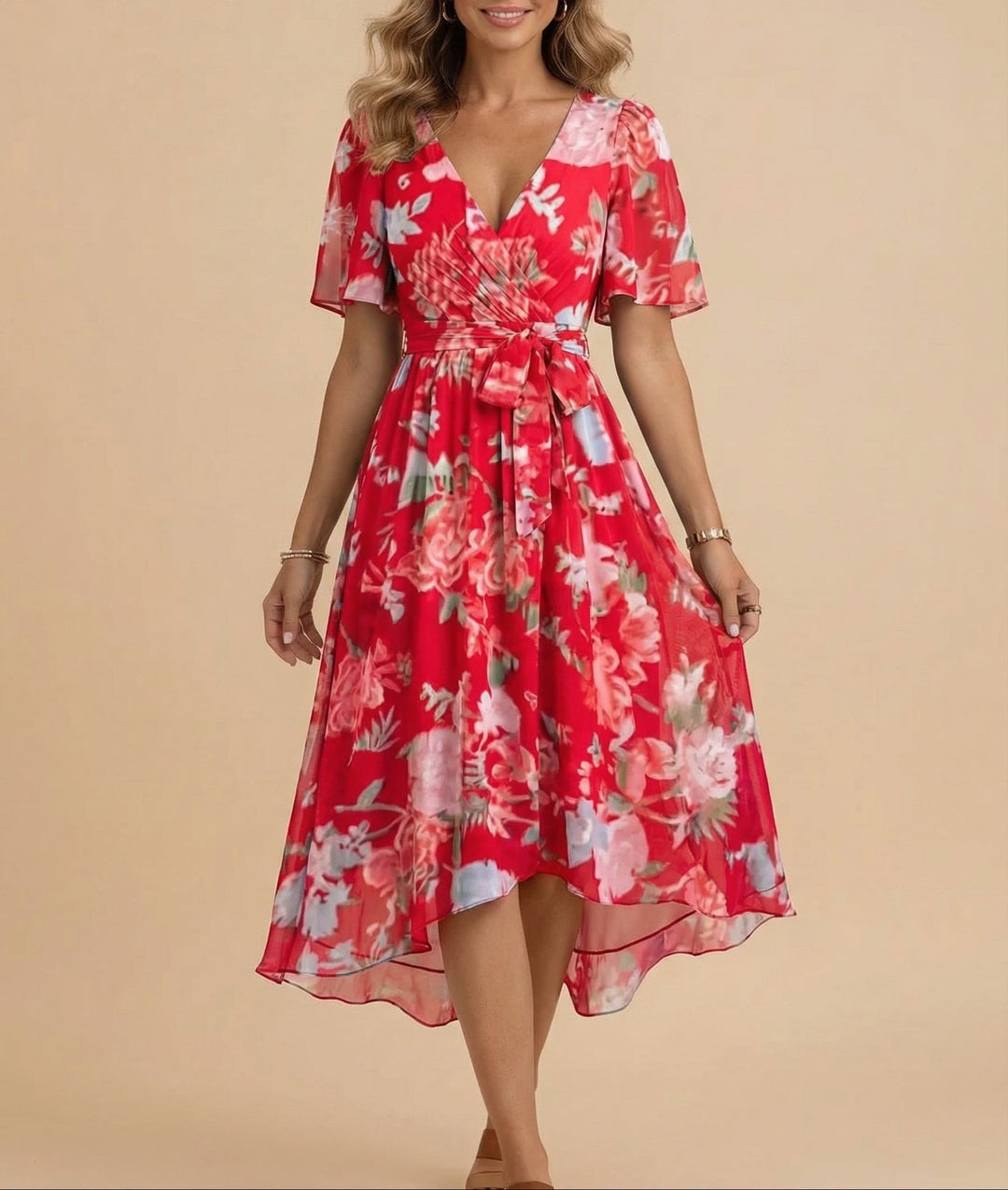 Audrey | Women’s Floral V-Neck Midi Dress
