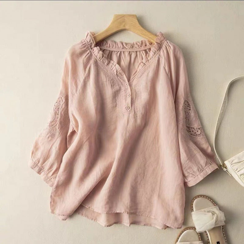 TALIA™ LINEN BLOUSE