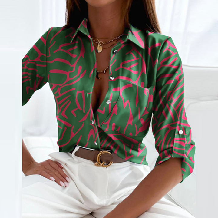 Delilah | Striped Button-Down Blouse For Women