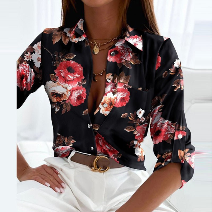 Delilah | Striped Button-Down Blouse For Women