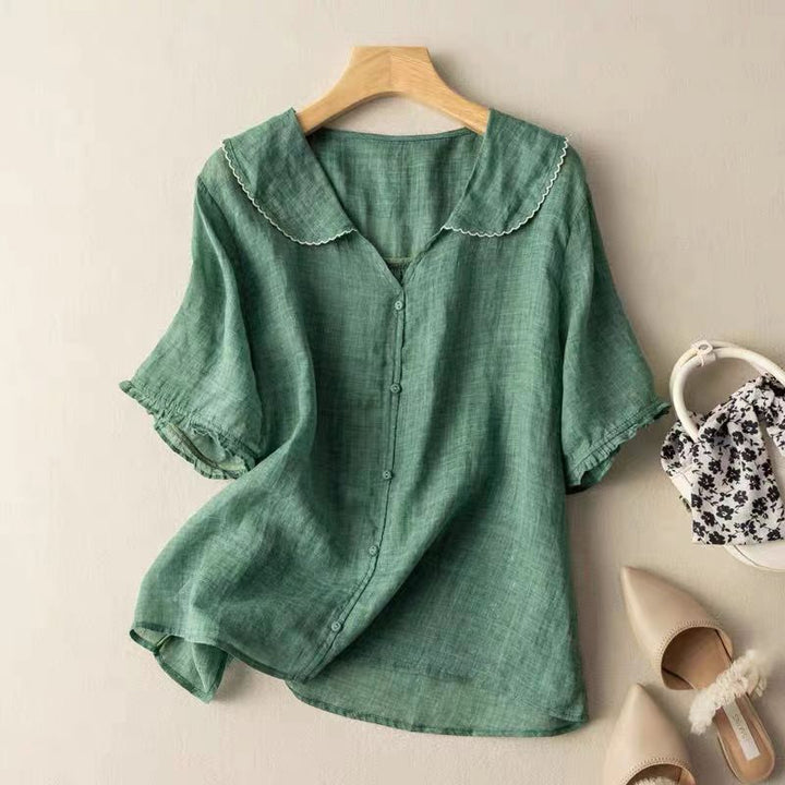 Effi | Button-Down Blouse With Scalloped Collar For Women