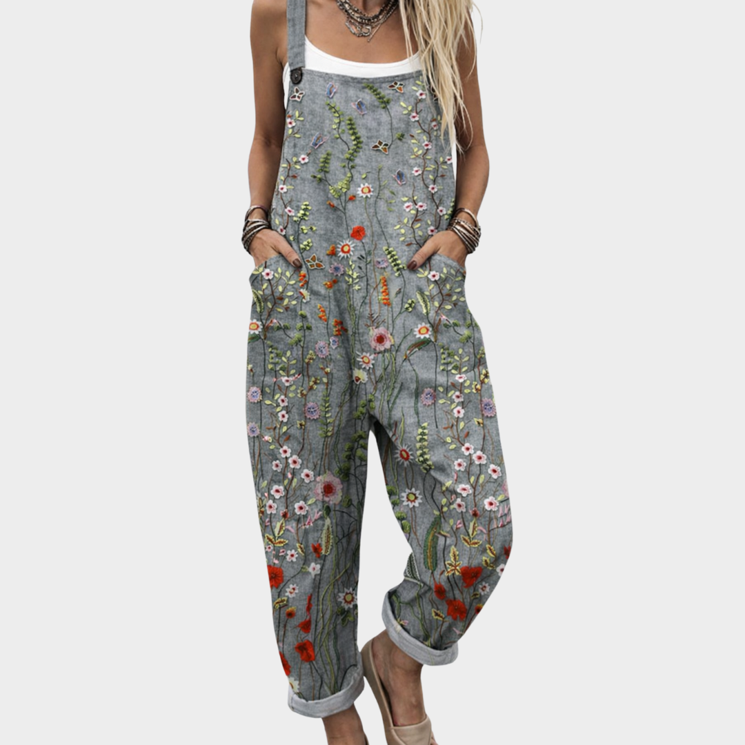 Sarah | Classic Printed Dungarees