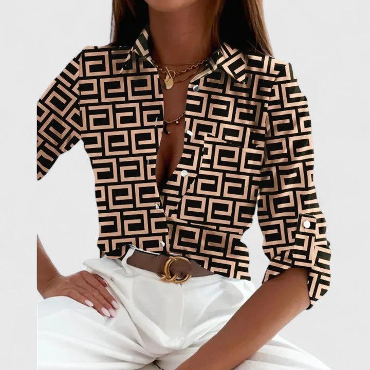 Lisette | Button-Down Long Sleeve Blouse For Women