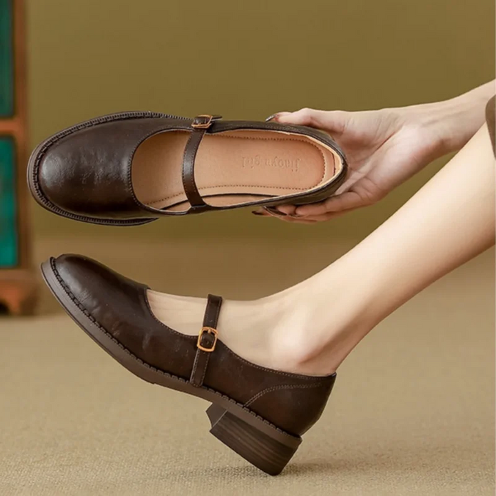 Laure | Mary Jane Leather Loafers For Women