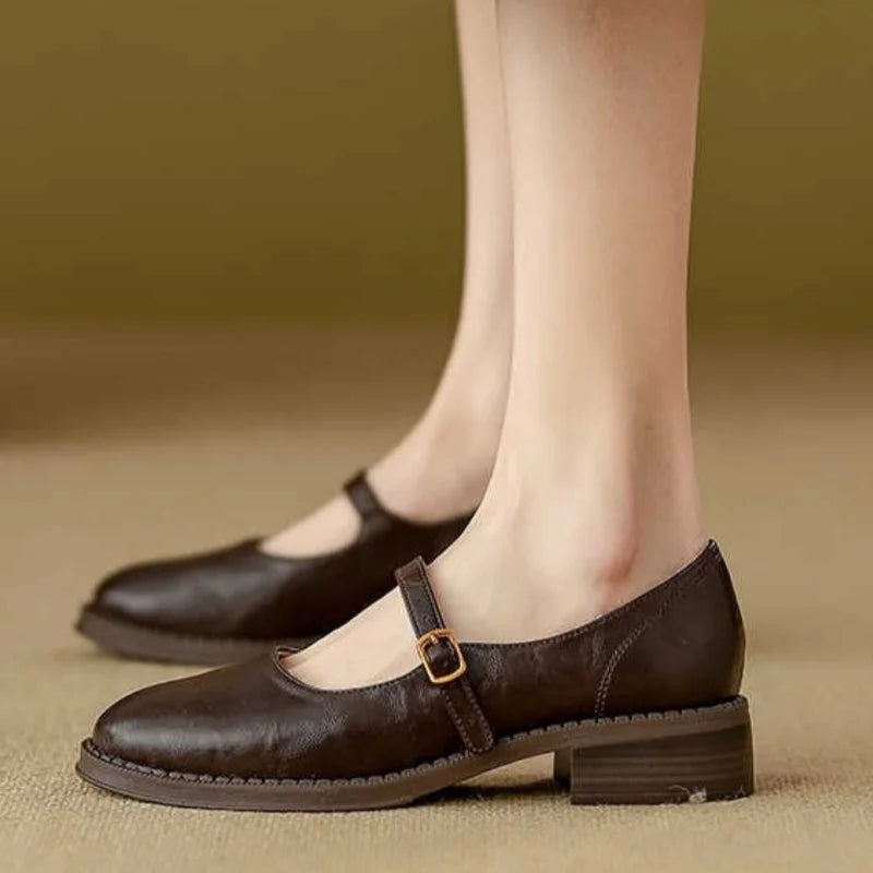 Laure | Mary Jane Leather Loafers For Women