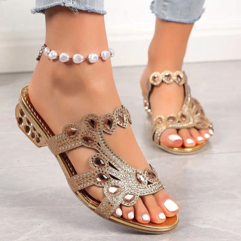 Linda | Open Toe Embellished Sandals For Women