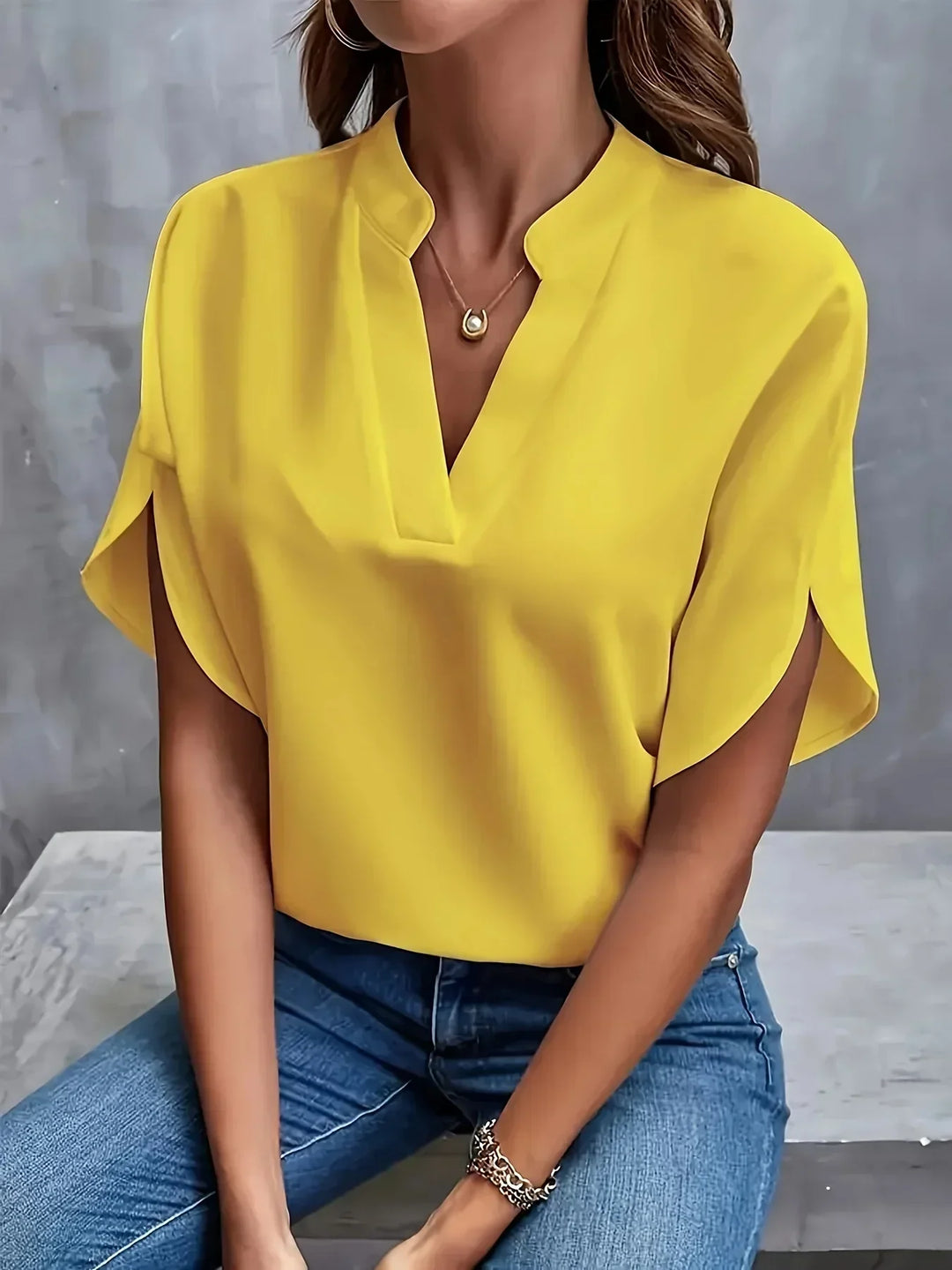 Cordelia | V-Neck Blouse With Short Sleeves For Women