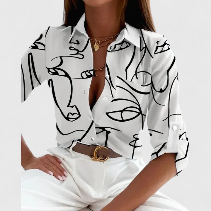 Lisette | Button-Down Long Sleeve Blouse For Women