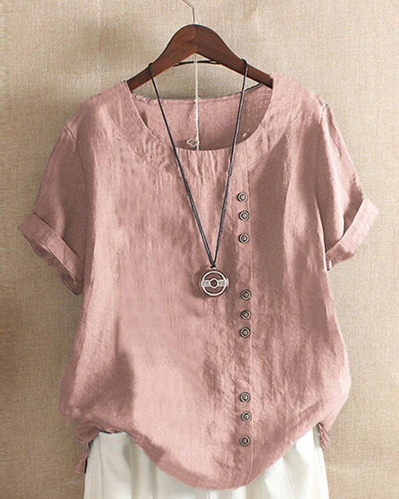 Abigail | Linen Button-Down Tunic Top For Women