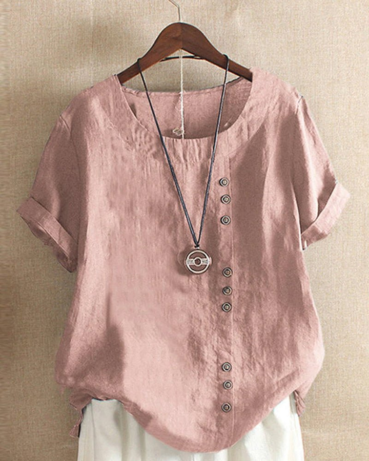Abigail | Linen Button-Down Tunic Top For Women