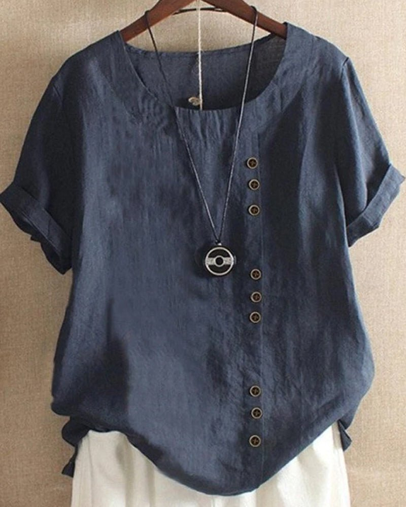 Abigail | Linen Button-Down Tunic Top For Women
