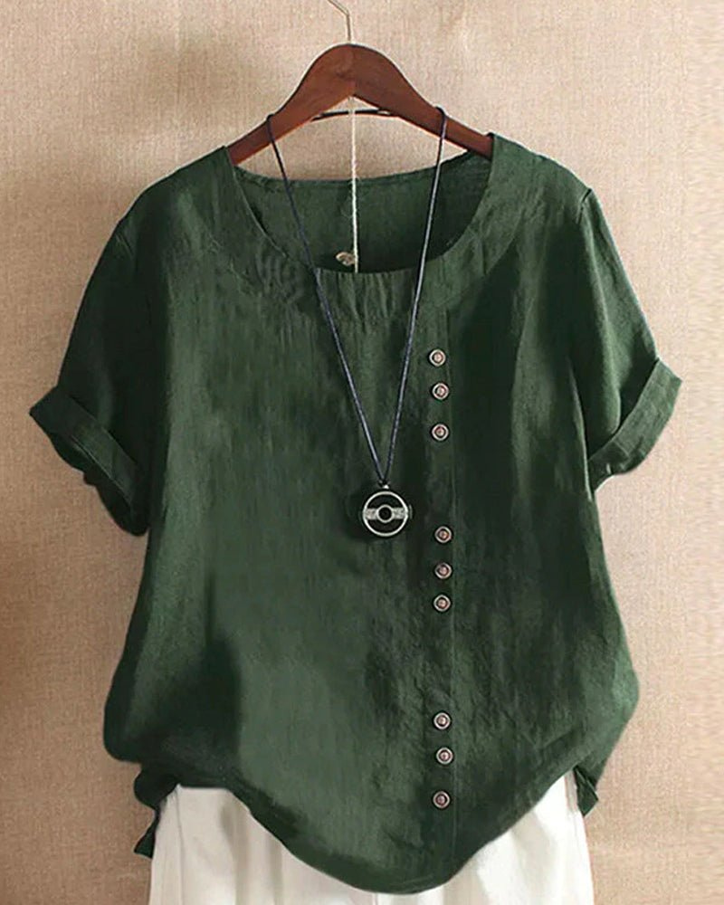 Abigail | Linen Button-Down Tunic Top For Women
