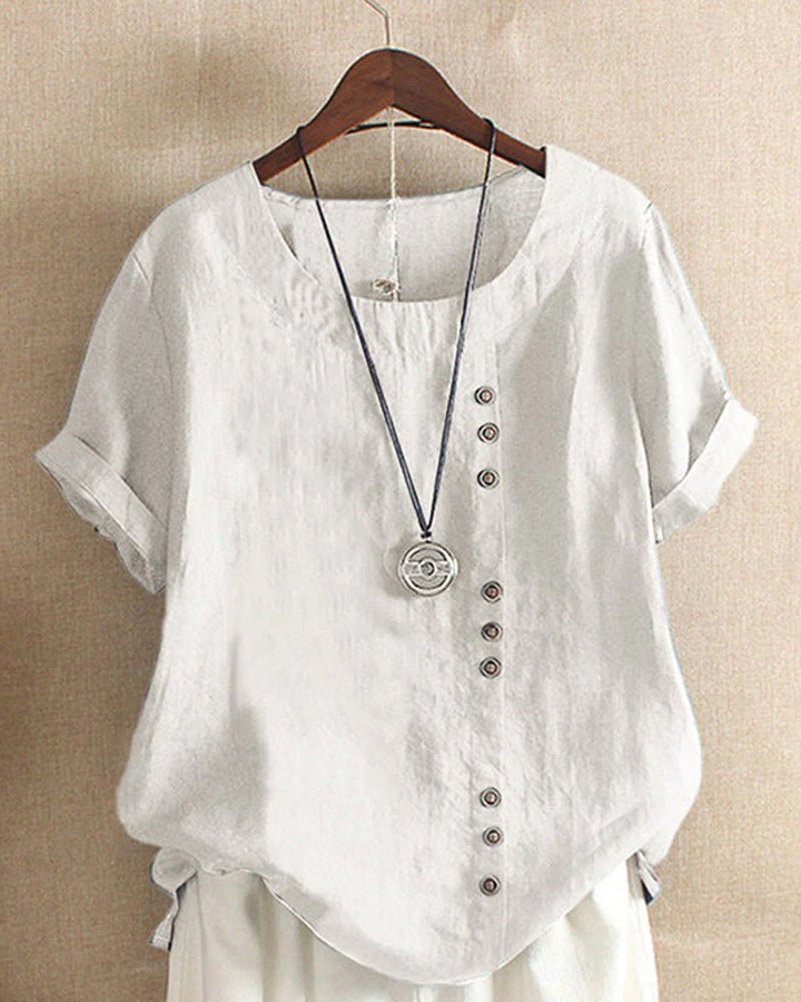 Abigail | Linen Button-Down Tunic Top For Women