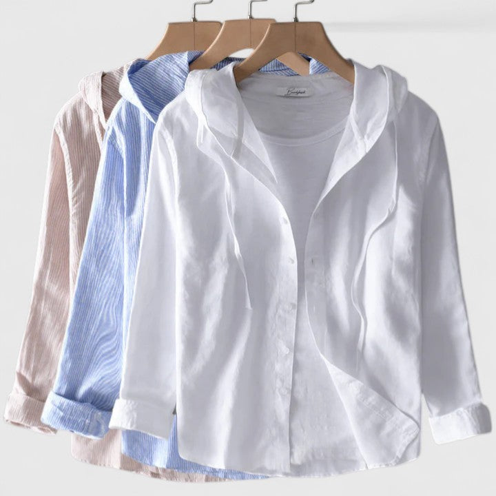 Demi | Hooded Button-Down Shirt For Women
