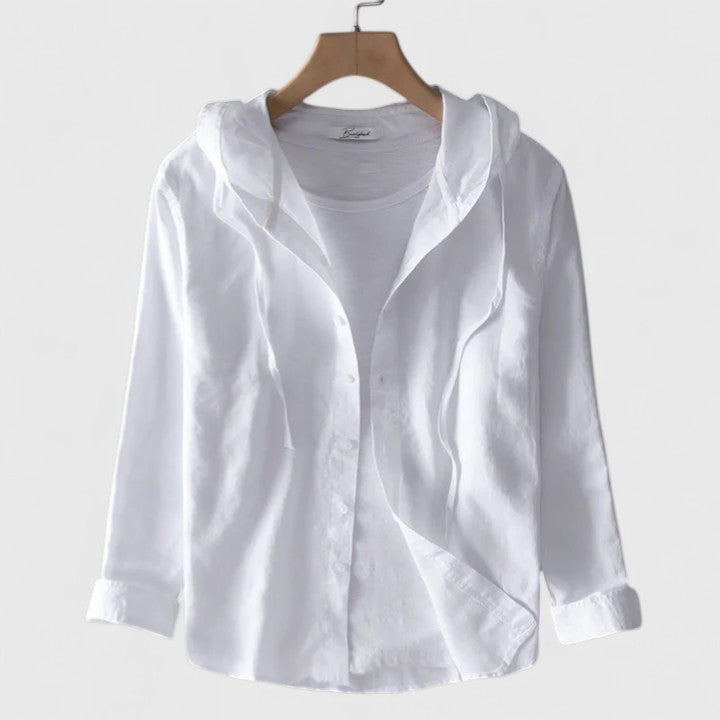 Demi | Hooded Button-Down Shirt For Women