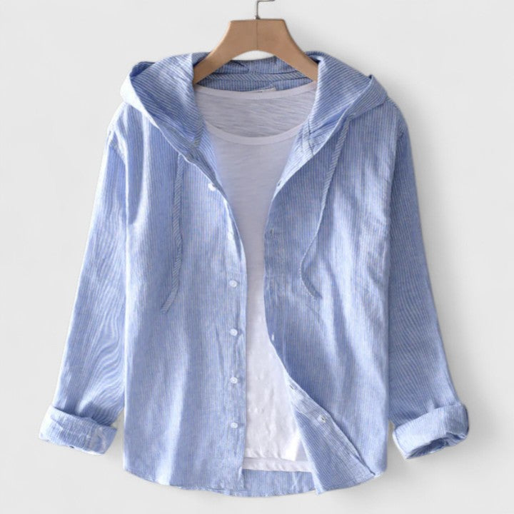 Demi | Hooded Button-Down Shirt For Women