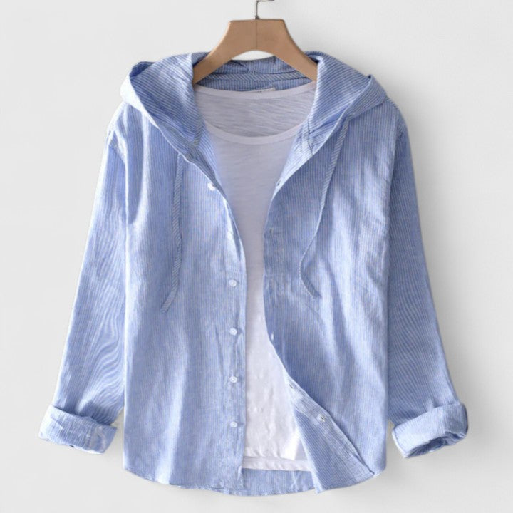 Demi | Hooded Button-Down Shirt For Women