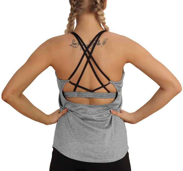 Lisa Workout Tank Tops Built in Bra - Women&