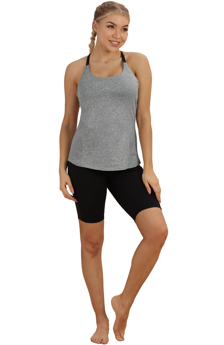 Lisa Workout Tank Tops Built in Bra - Women&
