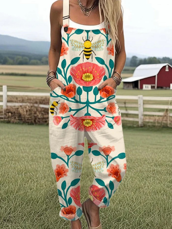 Cara | Honey Floral Dungarees