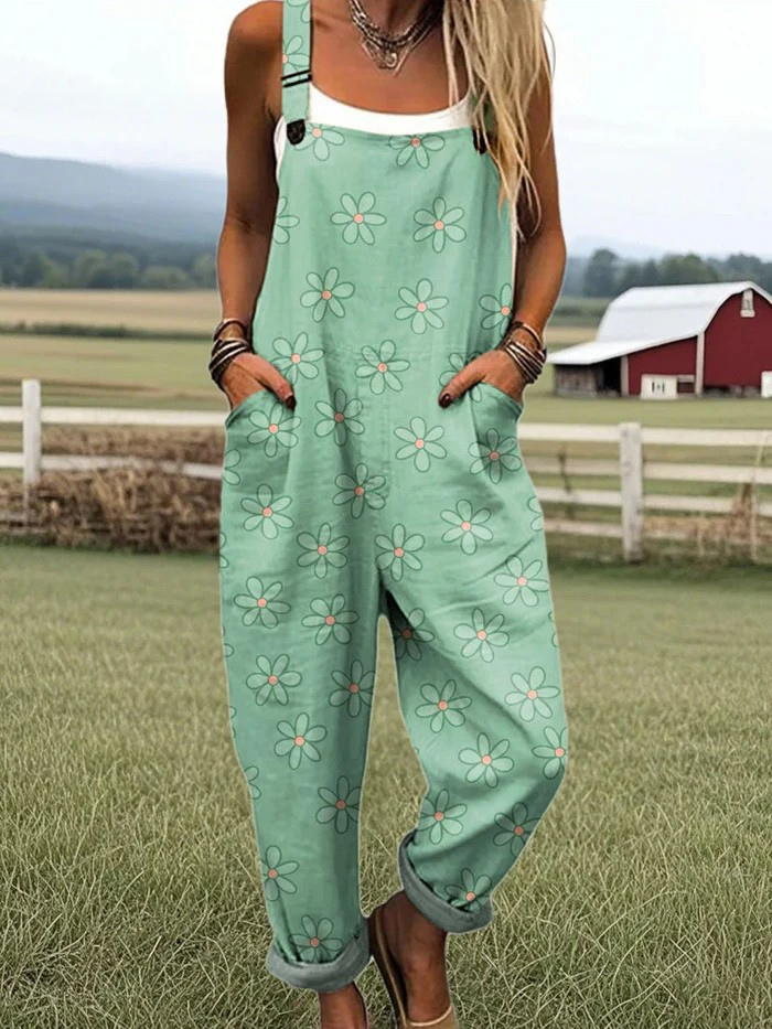 Faye | Meadow Print Dungarees