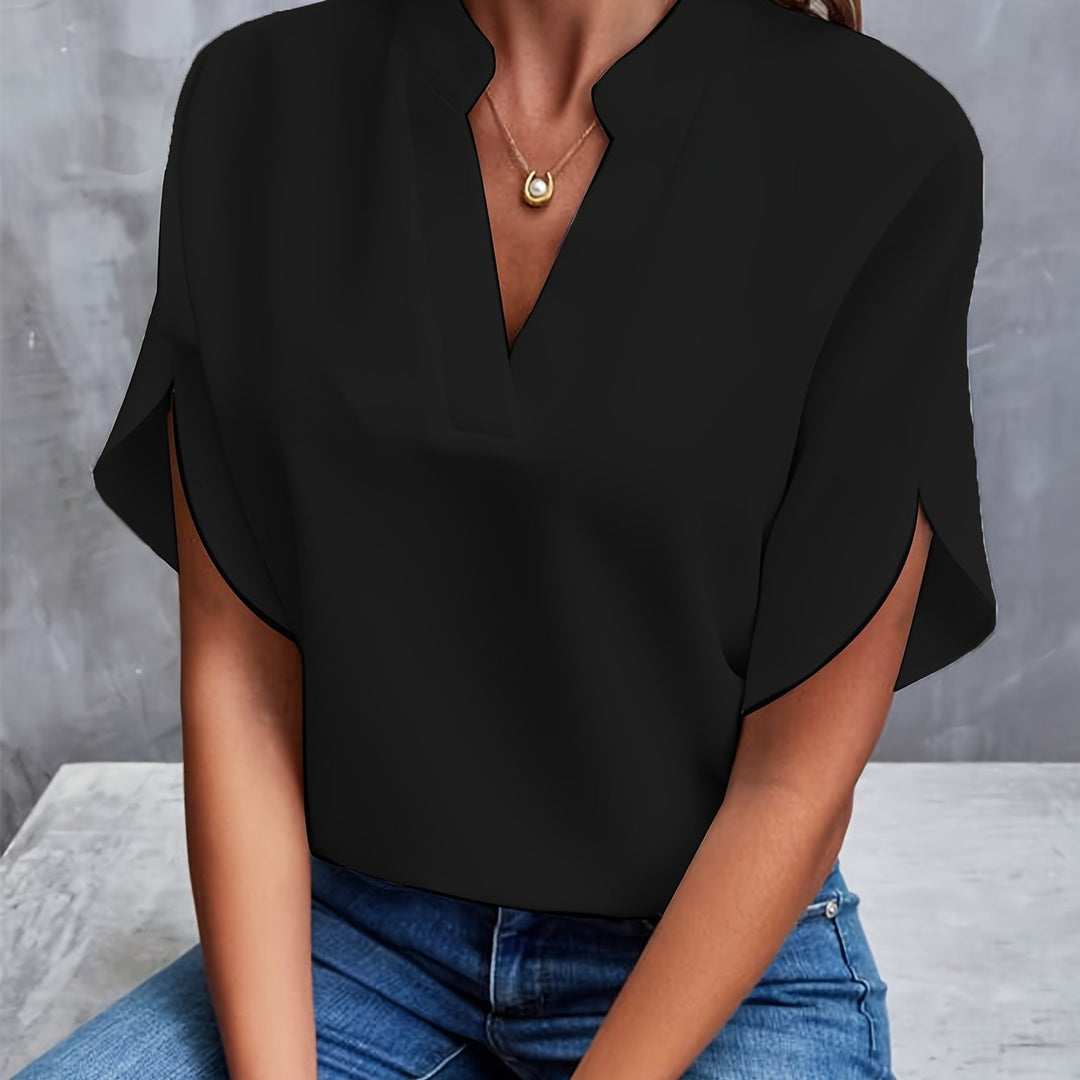 Melanie - Classic V-Neck Blouse