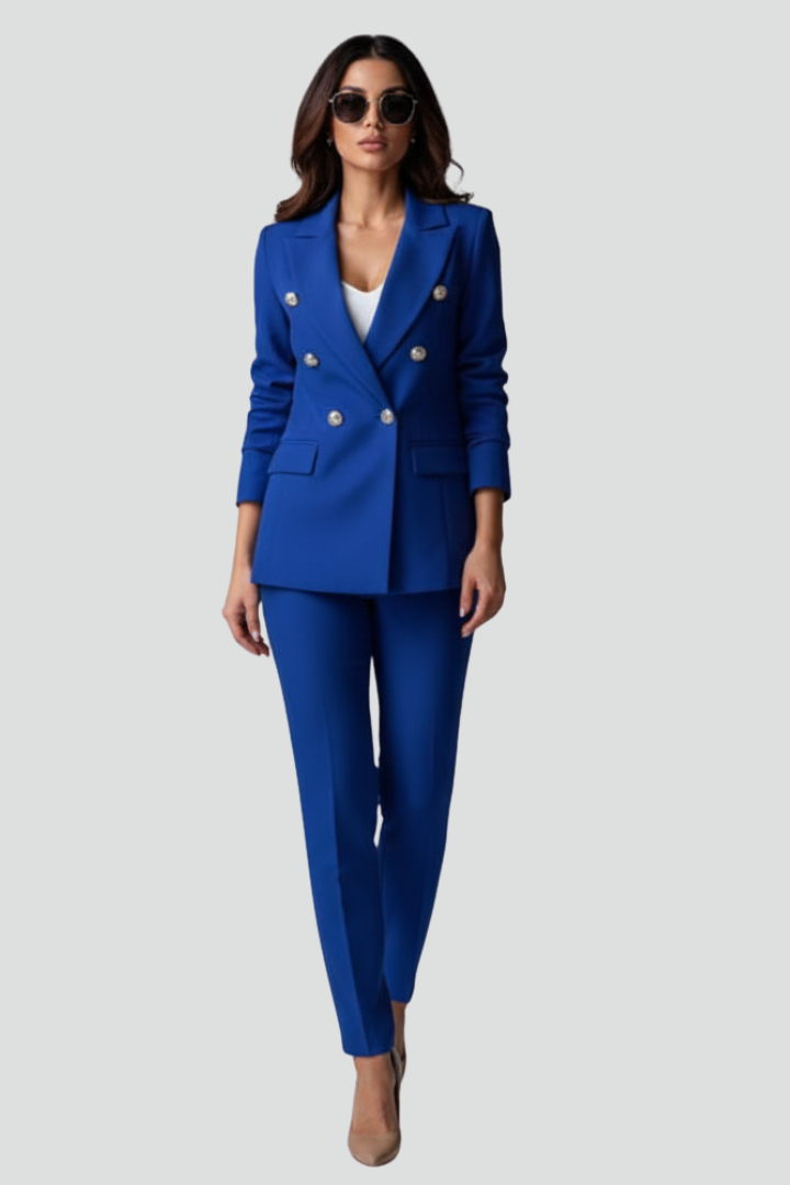 Sydney | Double-Breasted Blazer And Straight Leg Trouser Set For Women