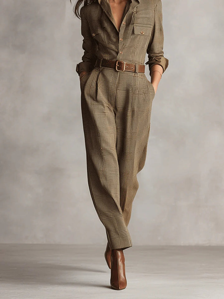 Evie | Brown Utility Jumpsuit