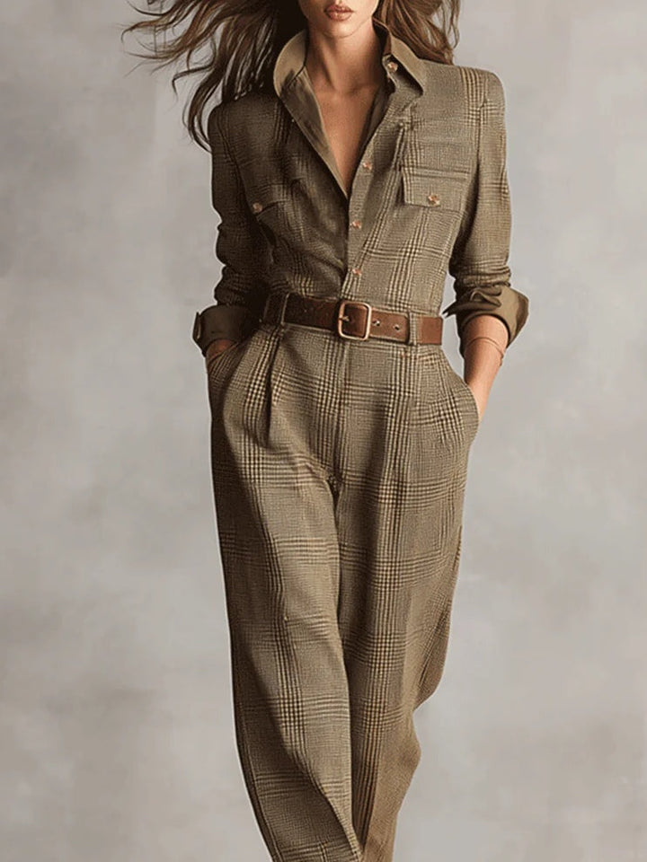 Evie | Brown Utility Jumpsuit