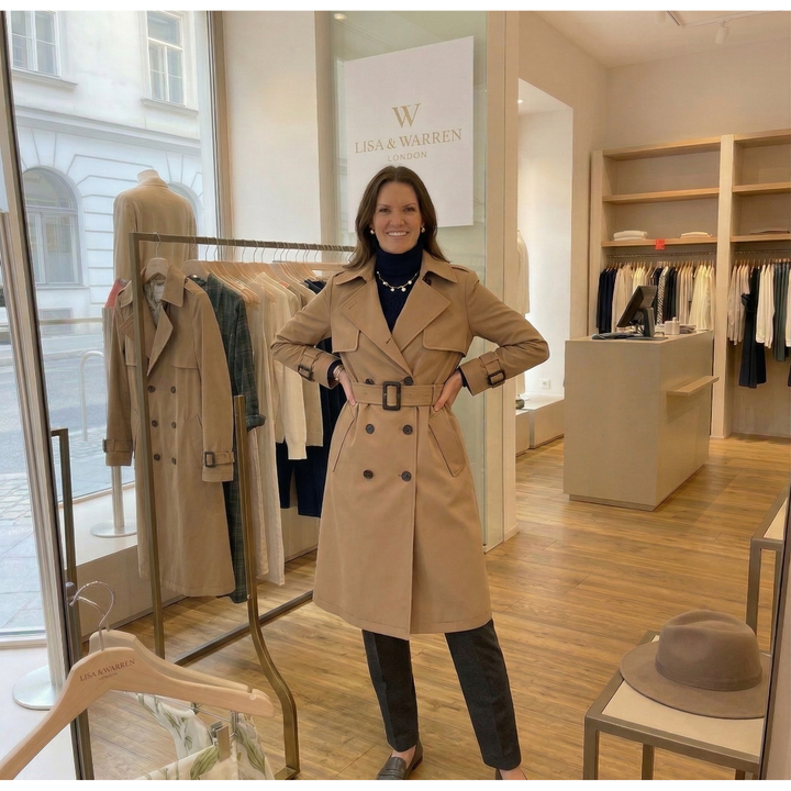 Cleo - Classic Trench Coat With Detachable Belt &amp; Pockets