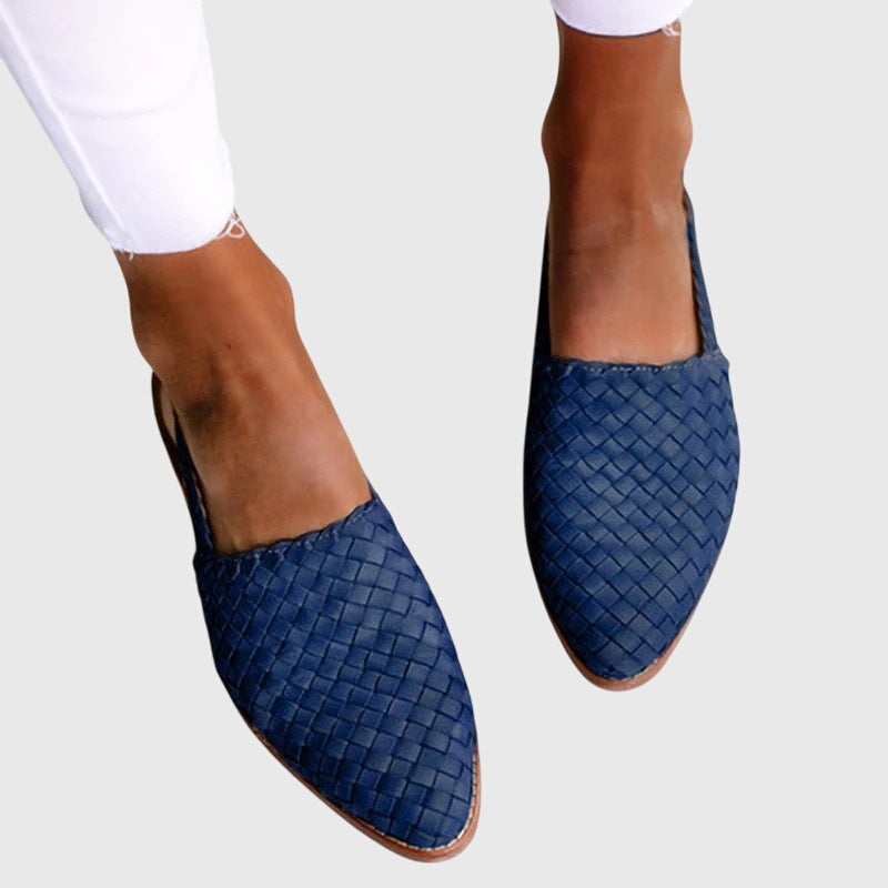 Selene | Woven Loafers With Open Toe For Women