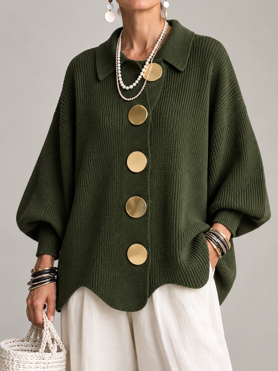 Isadorra™ Oversized Collared Cardigan