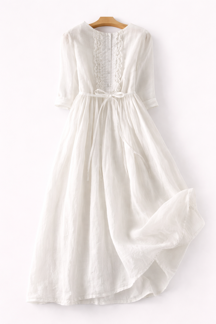 Amelia | Elegant Tie-Waist Midi Dress