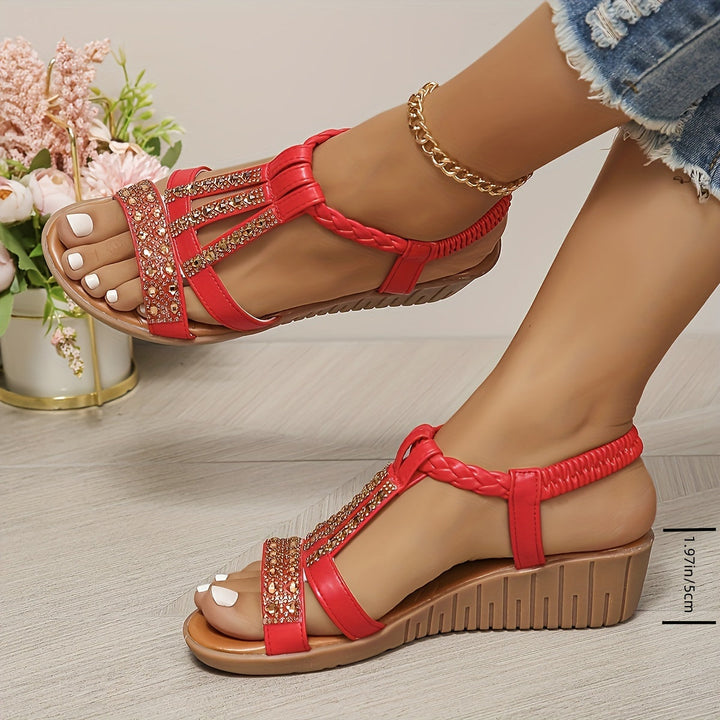 Alessia | Wedge Sandals With T-Strap For Women