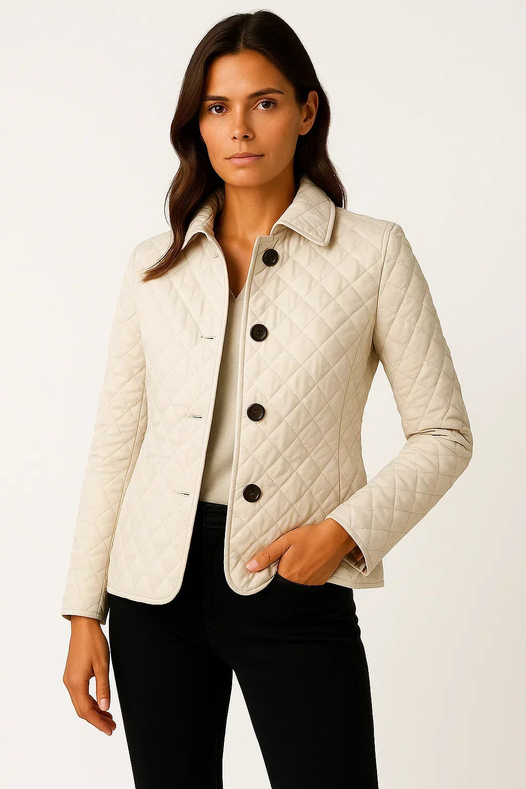 Anna | Quilted Button-Down Blazer For Women