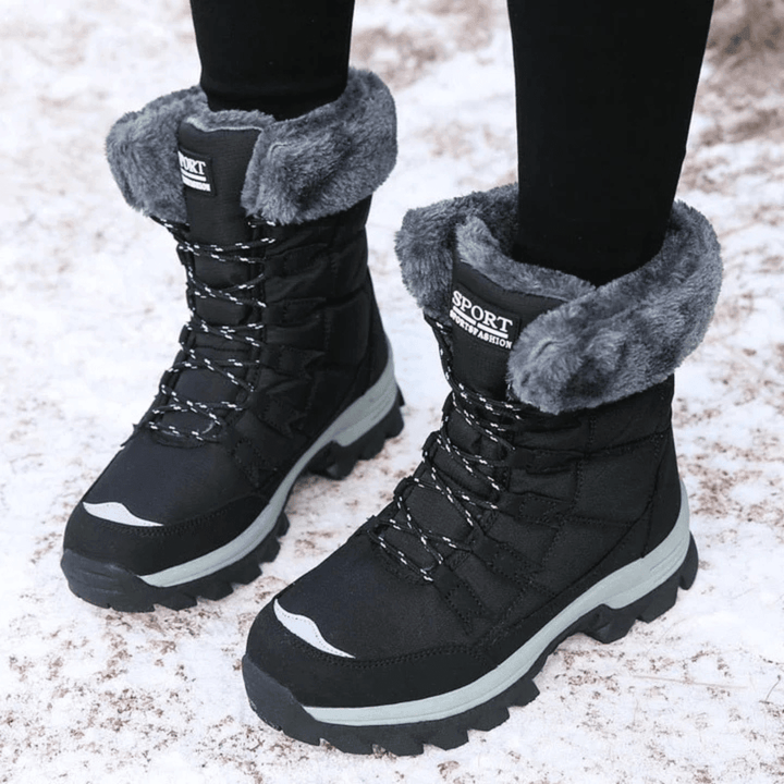 Cecile | Lace-Up Faux Fur Lined Winter Boots For Women