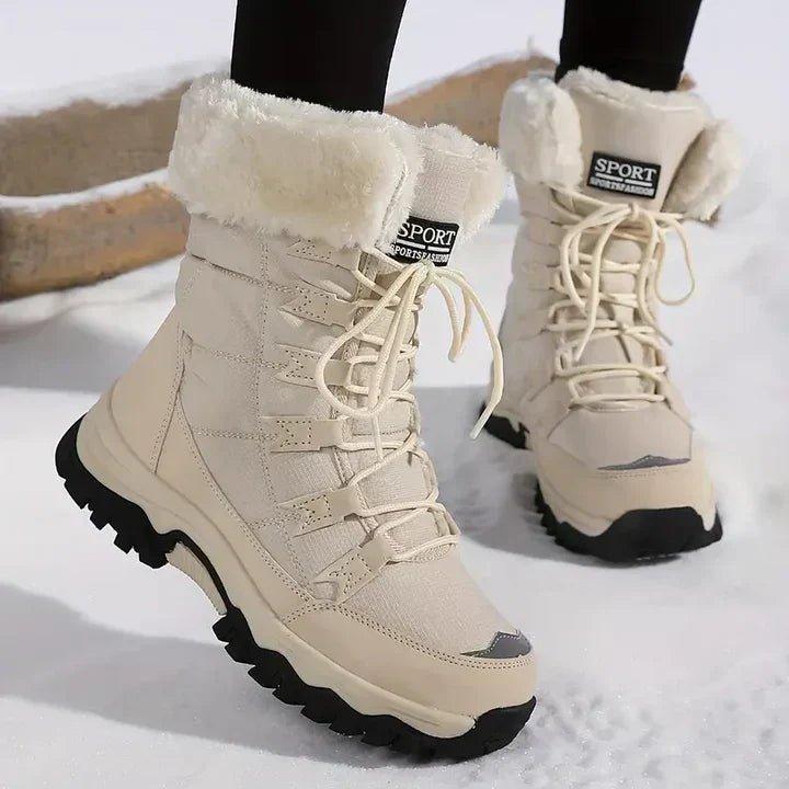 Cecile | Lace-Up Faux Fur Lined Winter Boots For Women