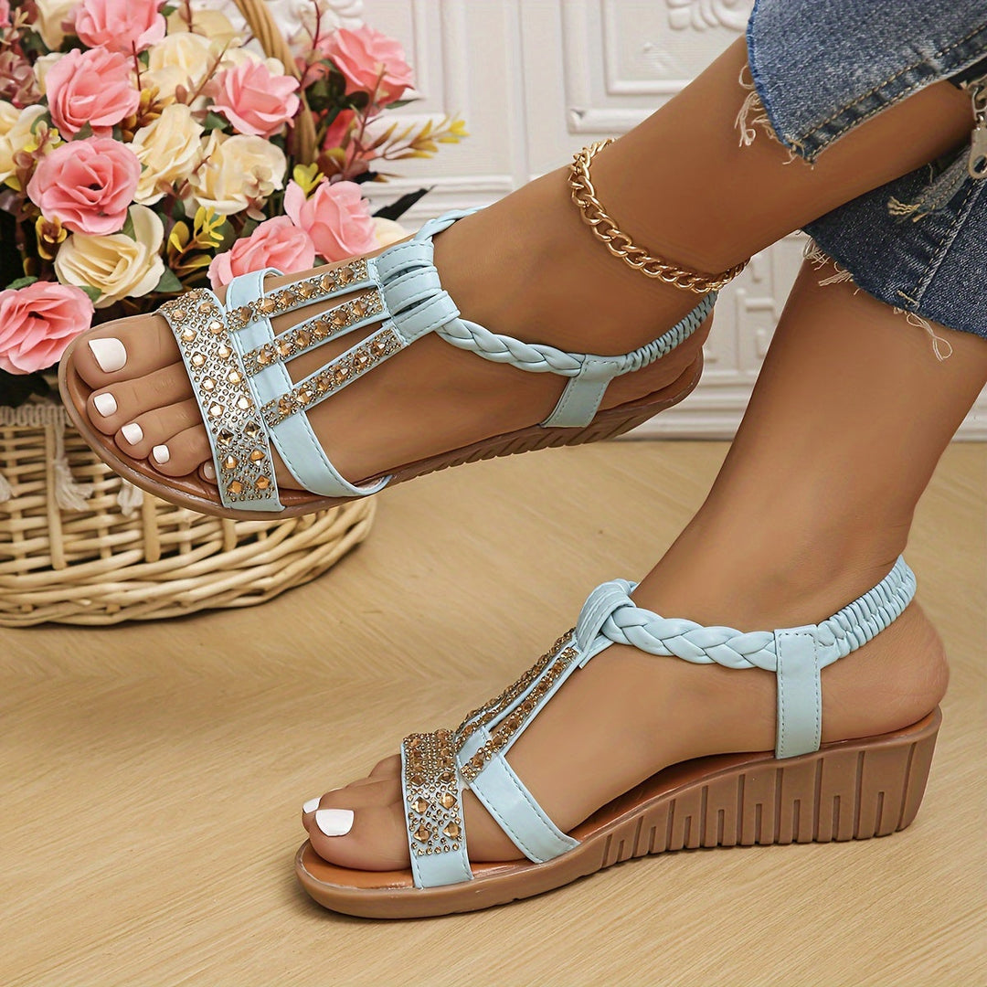 Alessia | Wedge Sandals With T-Strap For Women