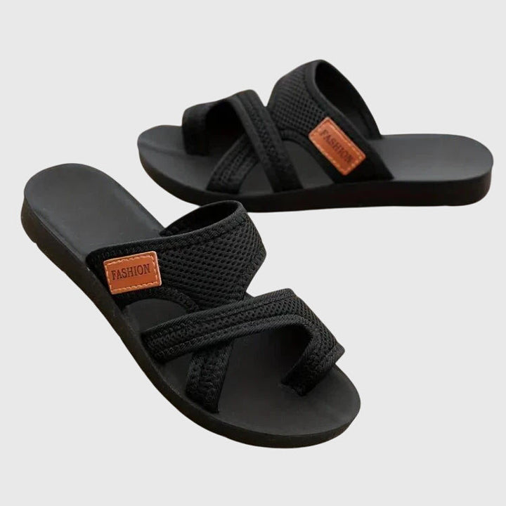 Laureline | Woven Strappy Slide Sandals For Women