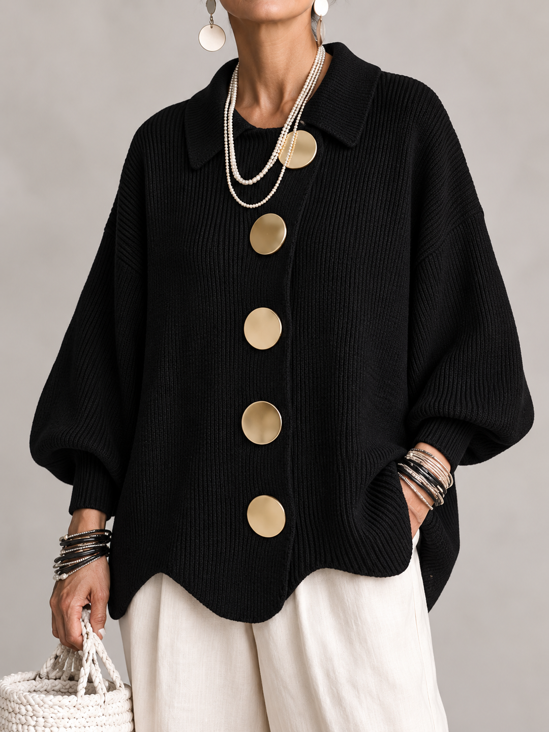 Isadorra™ Oversized Collared Cardigan