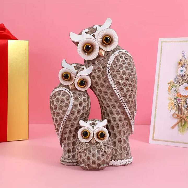 EchoOwlet - Modern Owl Family Figurine