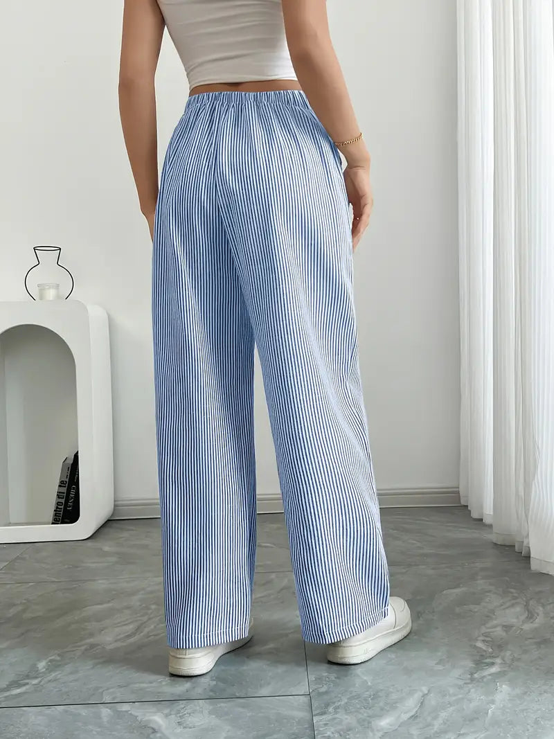 Nina™ - Elegant Striped Pant With Pockets