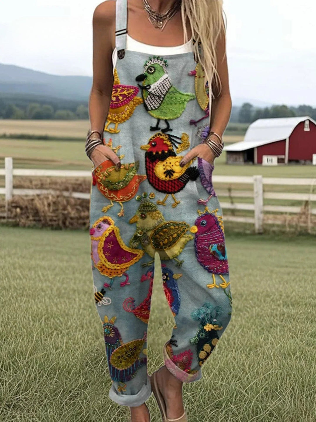 Megan | Vintage Bird Dungarees