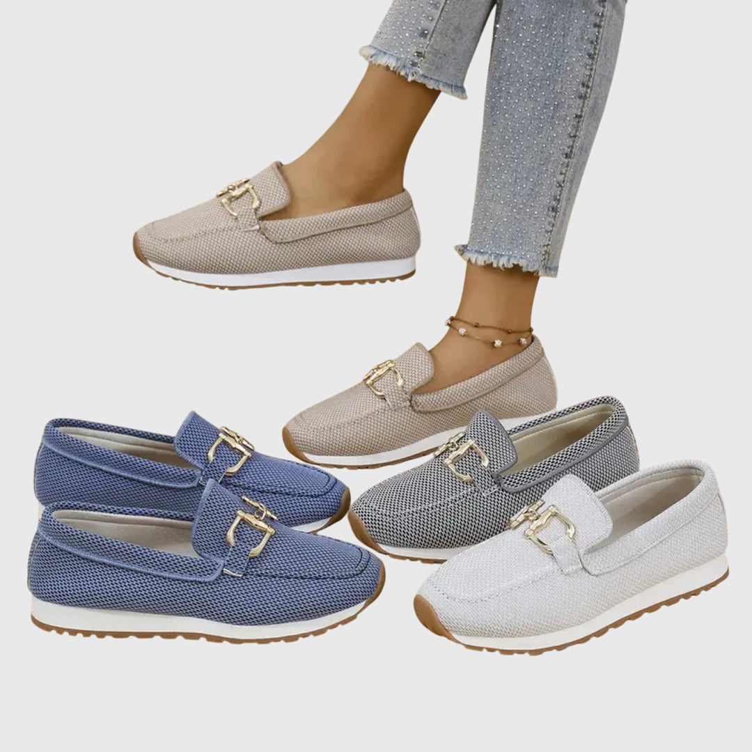 Maika | Woven Loafers With Metal Hardware For Women