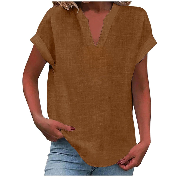 Dahlia | Blouse With V-Neck And Short Sleeves For Women