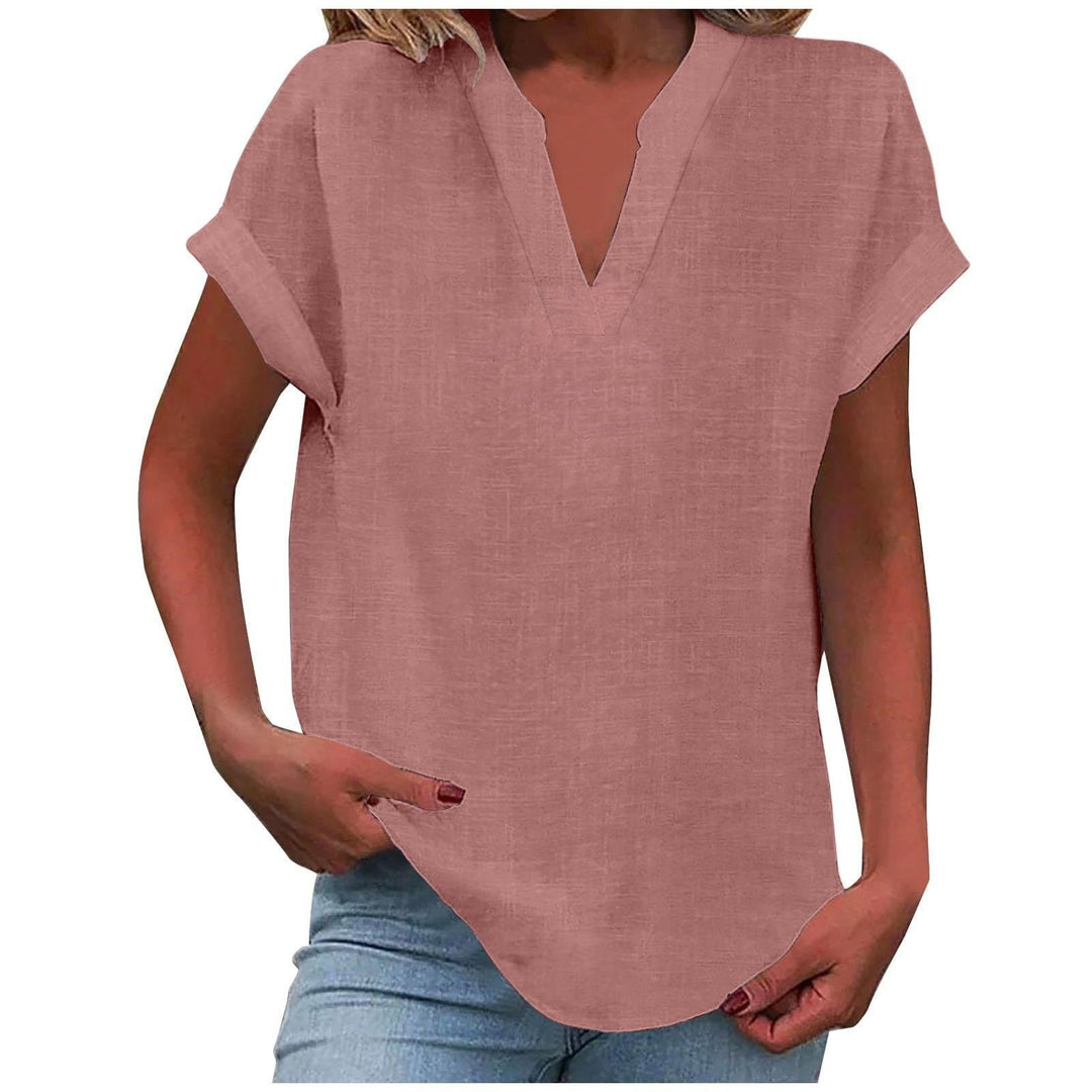 Dahlia | Blouse With V-Neck And Short Sleeves For Women