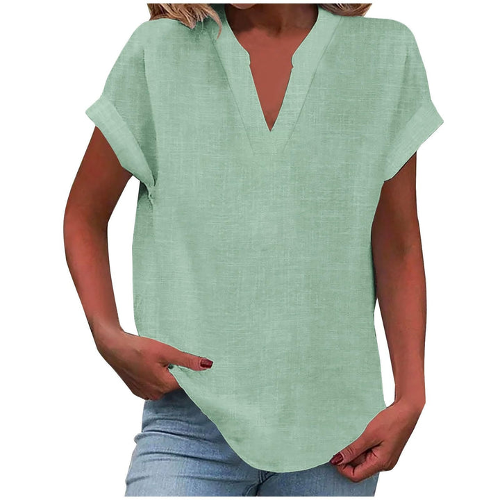 Dahlia | Blouse With V-Neck And Short Sleeves For Women