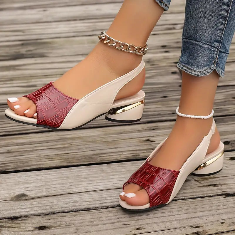 Melanie | Open Toe Block Heel Slingback Sandals For Women