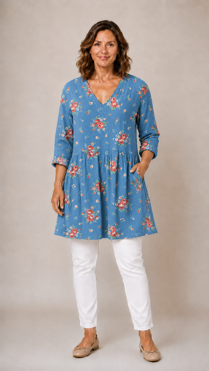 Lucia | Long Blouse With V-Neck